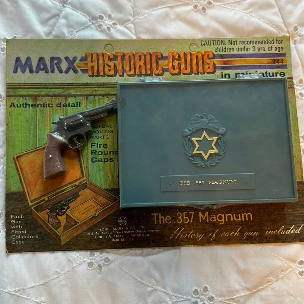 Miniature 1974 Marx Historic Guns .357 Magnum 3" Pistol 244 Factory Toy